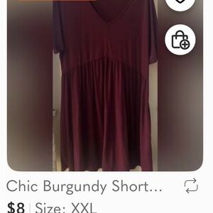 2 Dresses!!! Burgundy and green Short Sleeve Dresses XXL